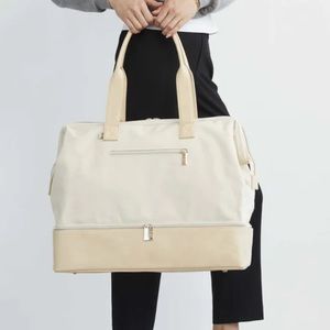 Beis cream weekender travel bag